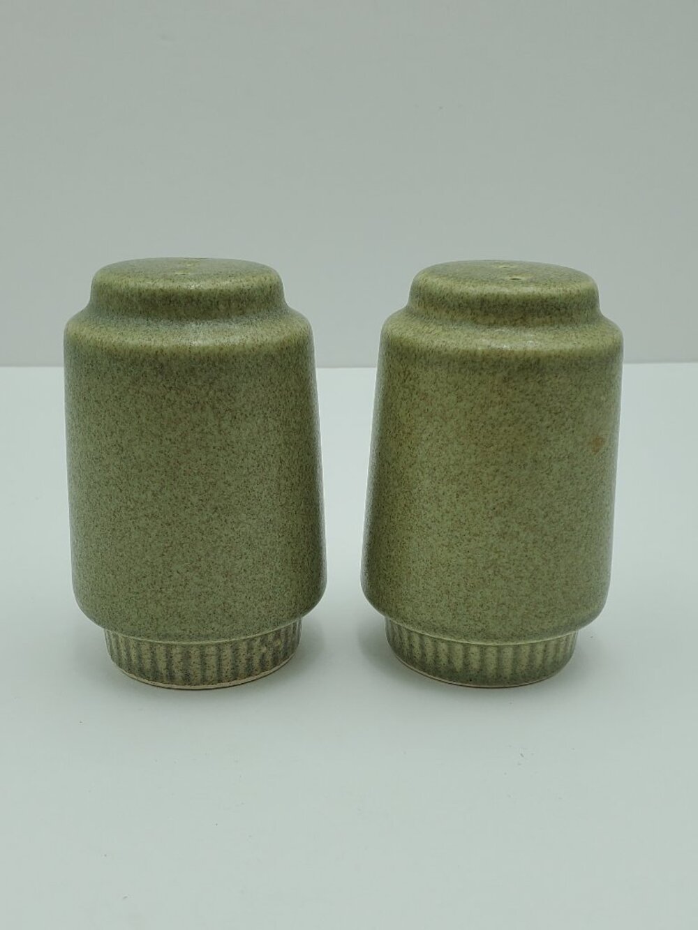 Pfaltzgraff Nordic Green Salt & Pepper Shakers Olive Green Stoneware Shaker Set